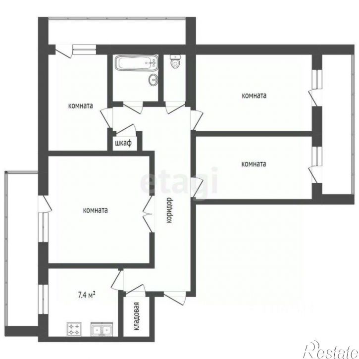 3-комн квартира городской округ Евпатория