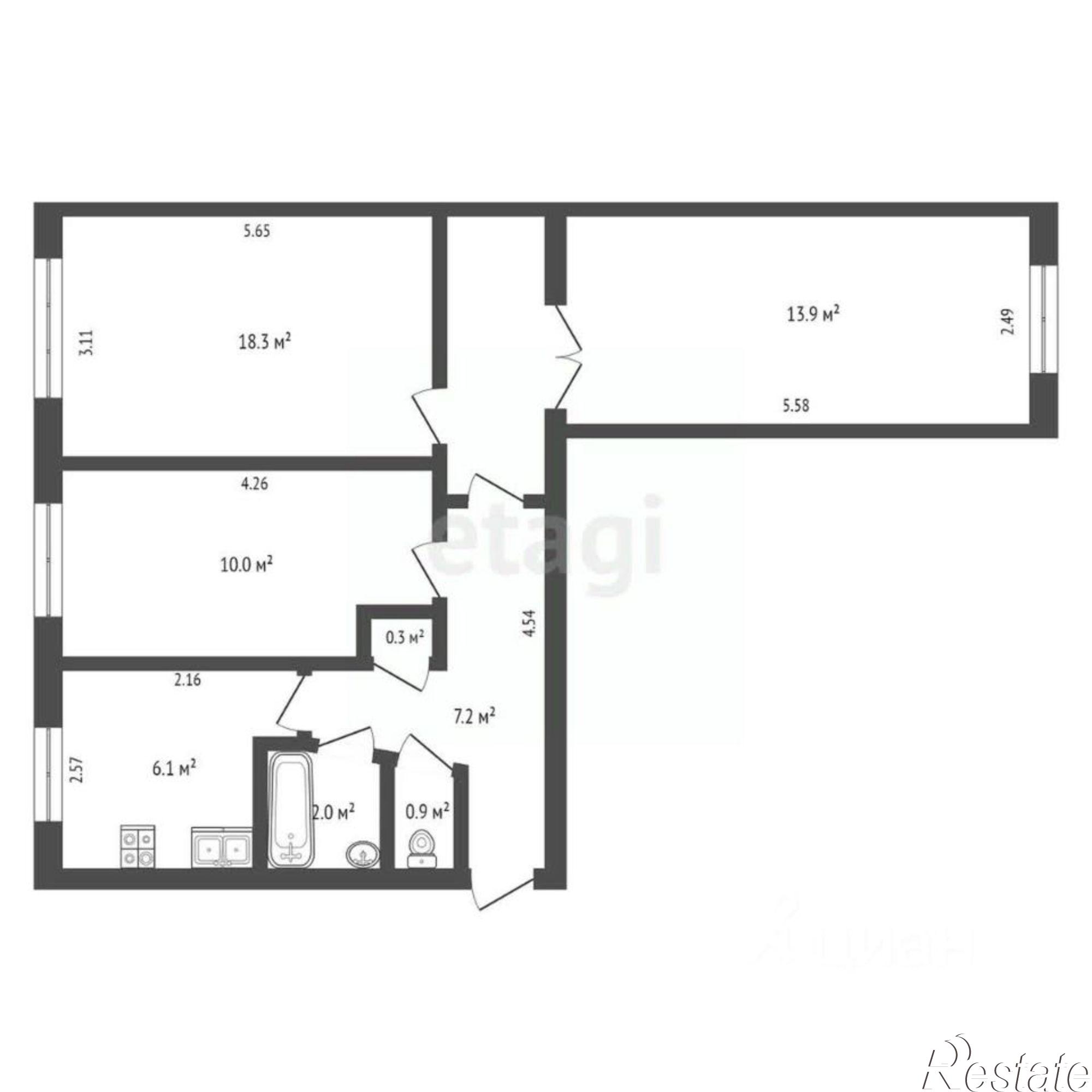 Купить квартиру за 9 200 000 рублей на улица 9-го Мая, 47Б