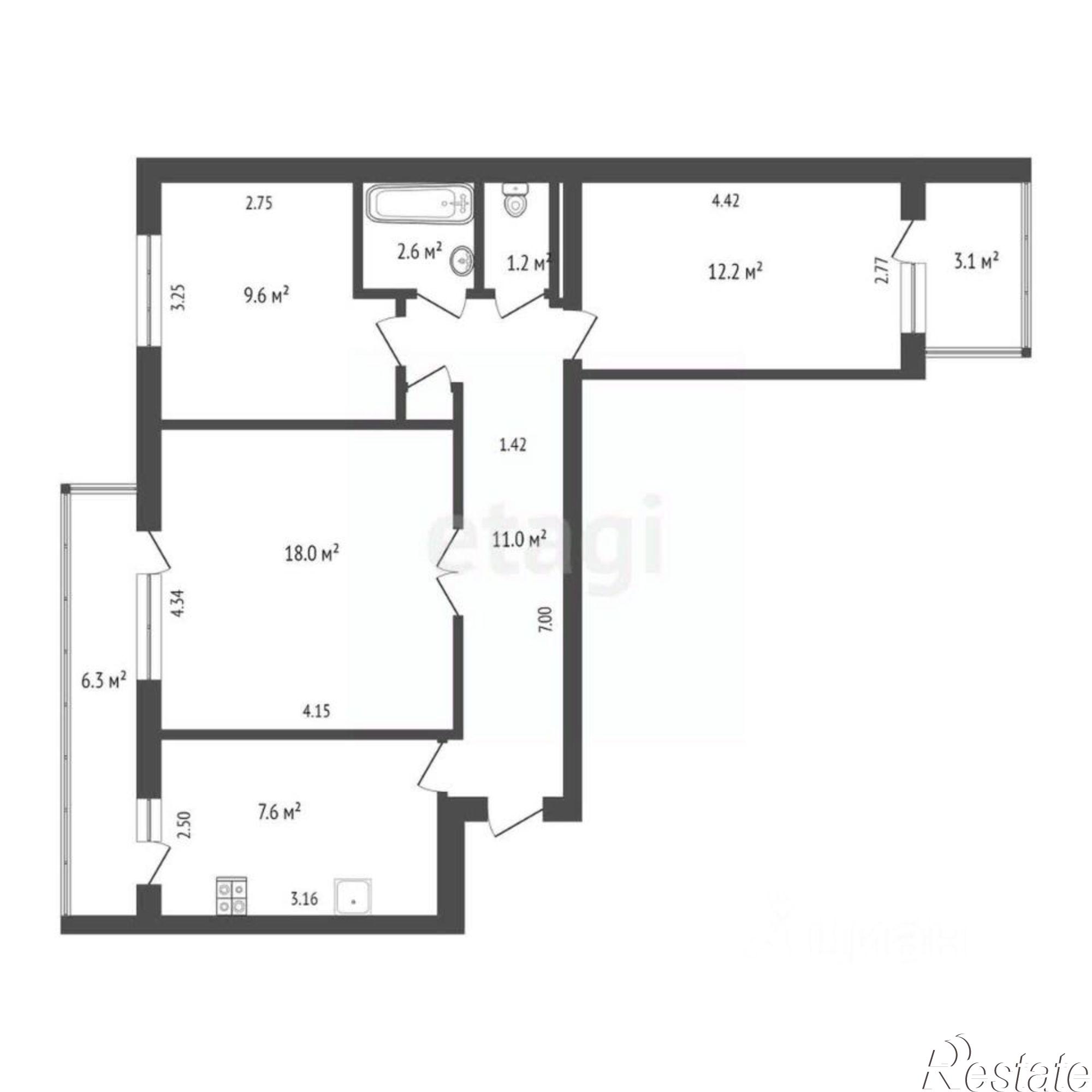 Купить квартиру за 8 700 000 рублей на проспект Победы, 38