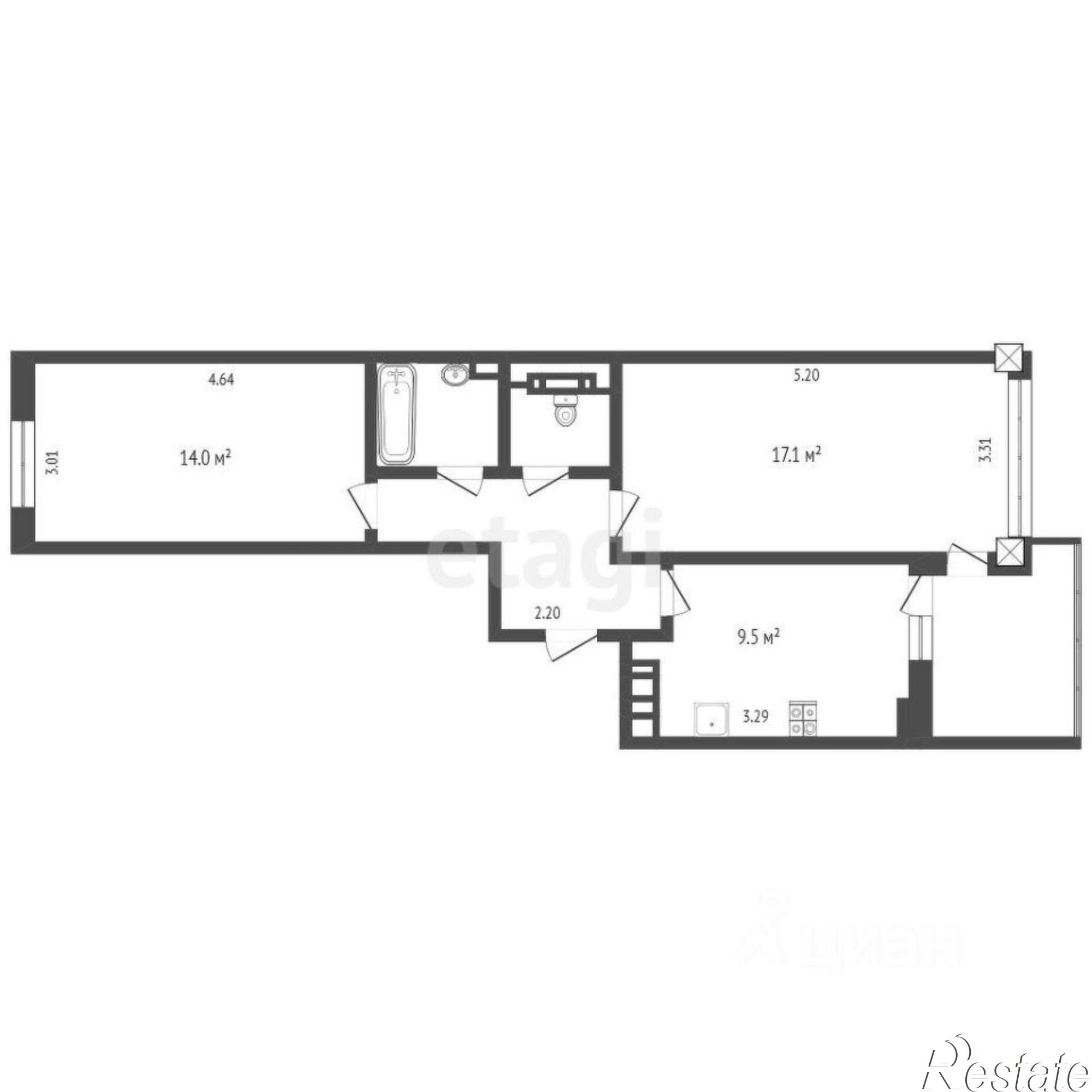 Купить квартиру за 12 300 000 рублей на проспект Победы, 38
