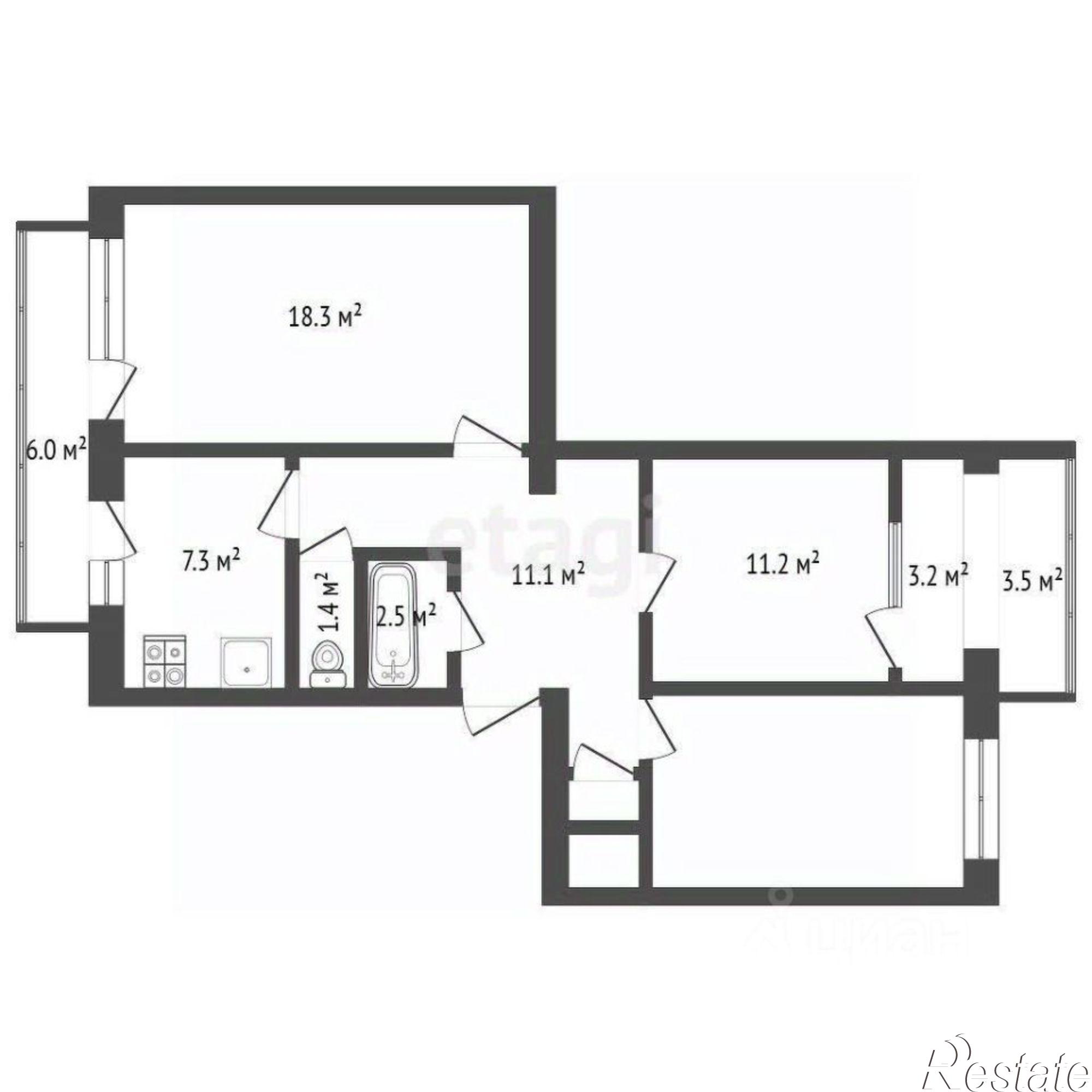 Купить квартиру за 9 300 000 рублей на улица Володарского, 18