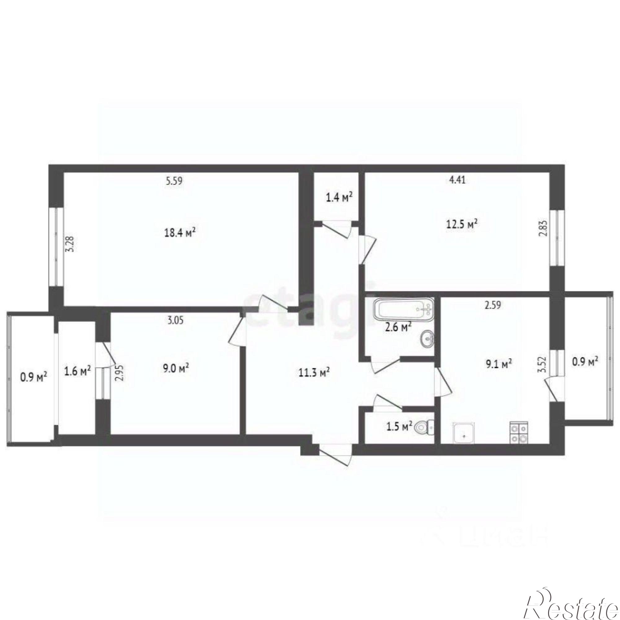 Купить квартиру за 9 000 000 рублей на ул им.9-го Мая, 76а