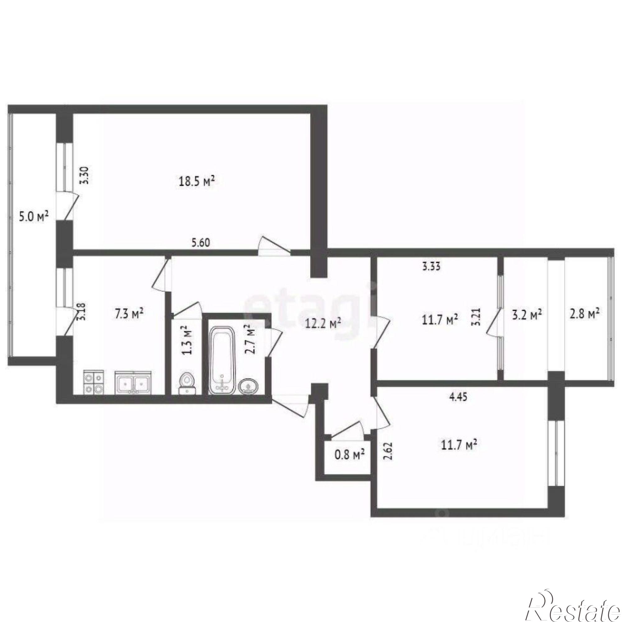 Купить квартиру за 5 490 000 рублей на ул Героев-Десантников, 3