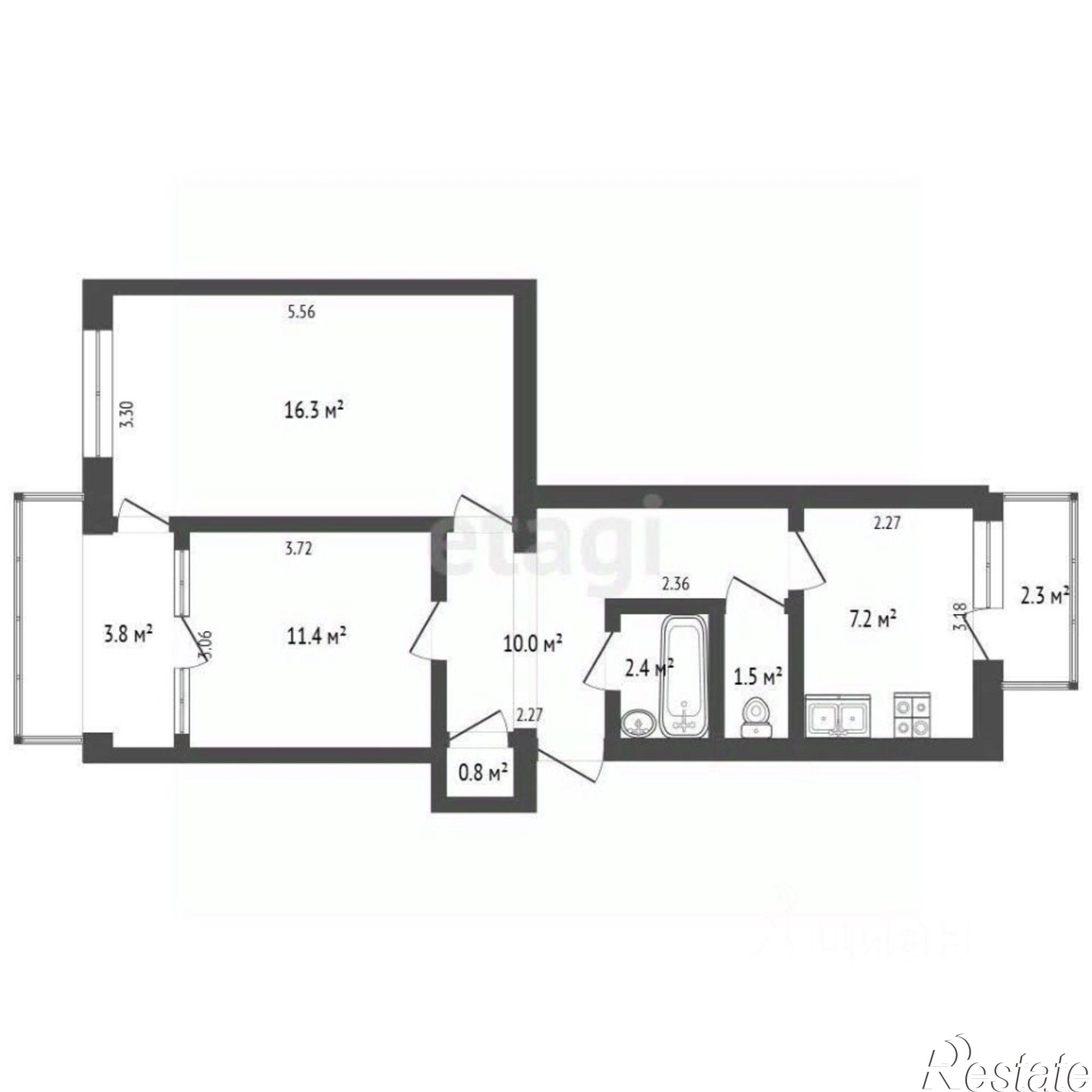 Купить квартиру за 4 990 000 рублей на ул Молодежная, 2