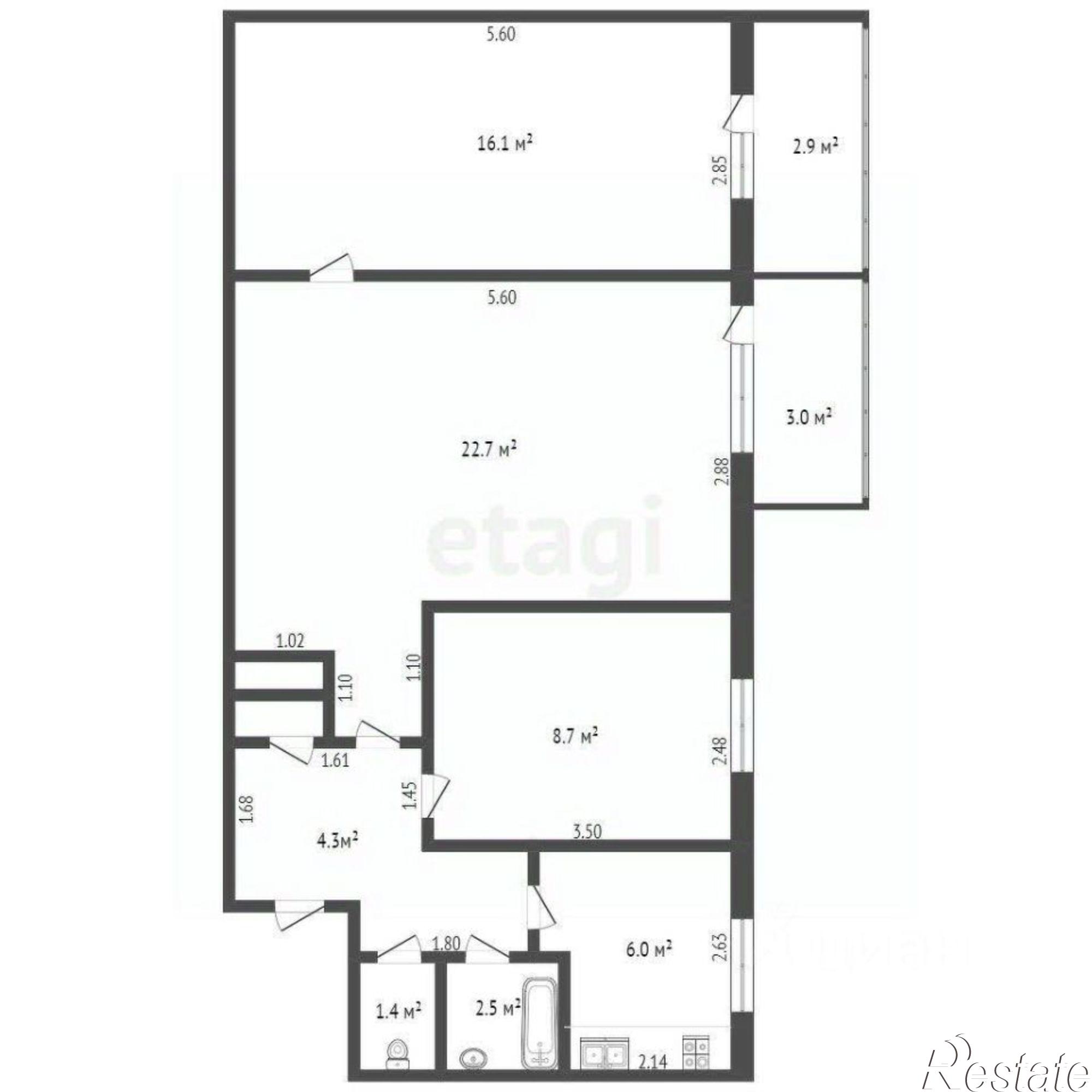 Купить квартиру за 9 100 000 рублей на улица Конституции, 19