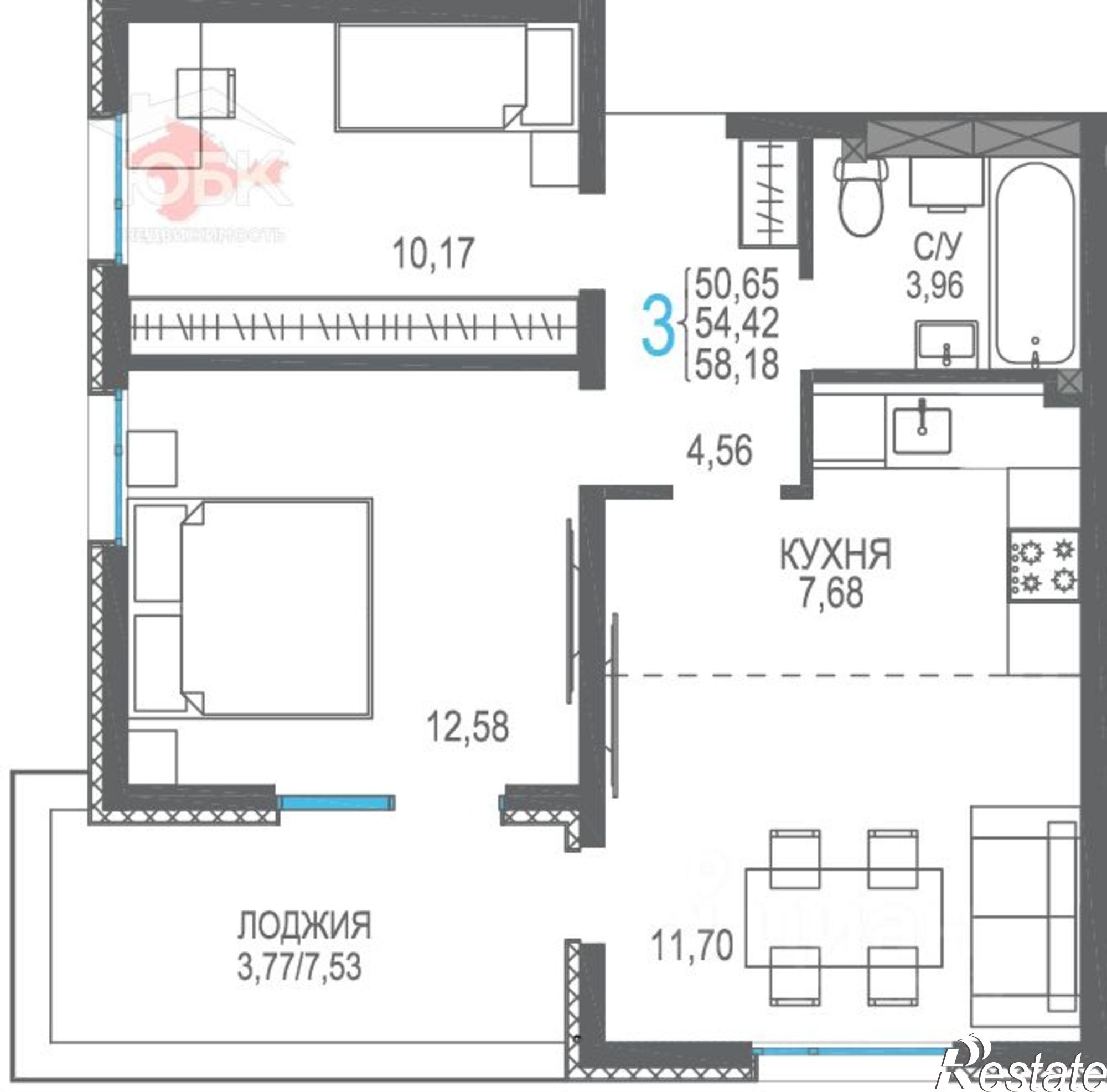 Купить квартиру за 10 065 000 рублей на Симферопольская улица, 2Ф