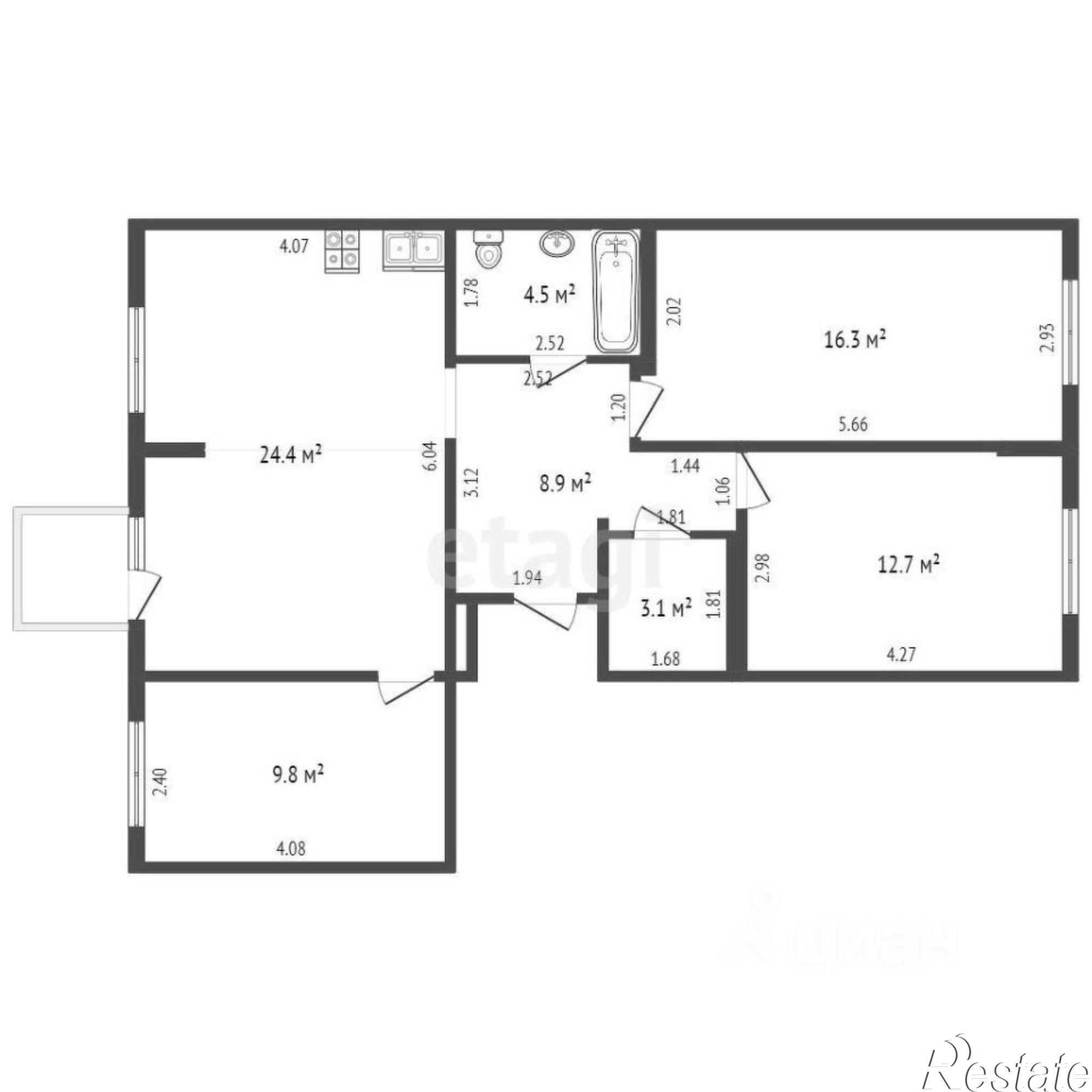 Купить квартиру за 14 500 000 рублей на ул им.60-летия ВЛКСМ, 26