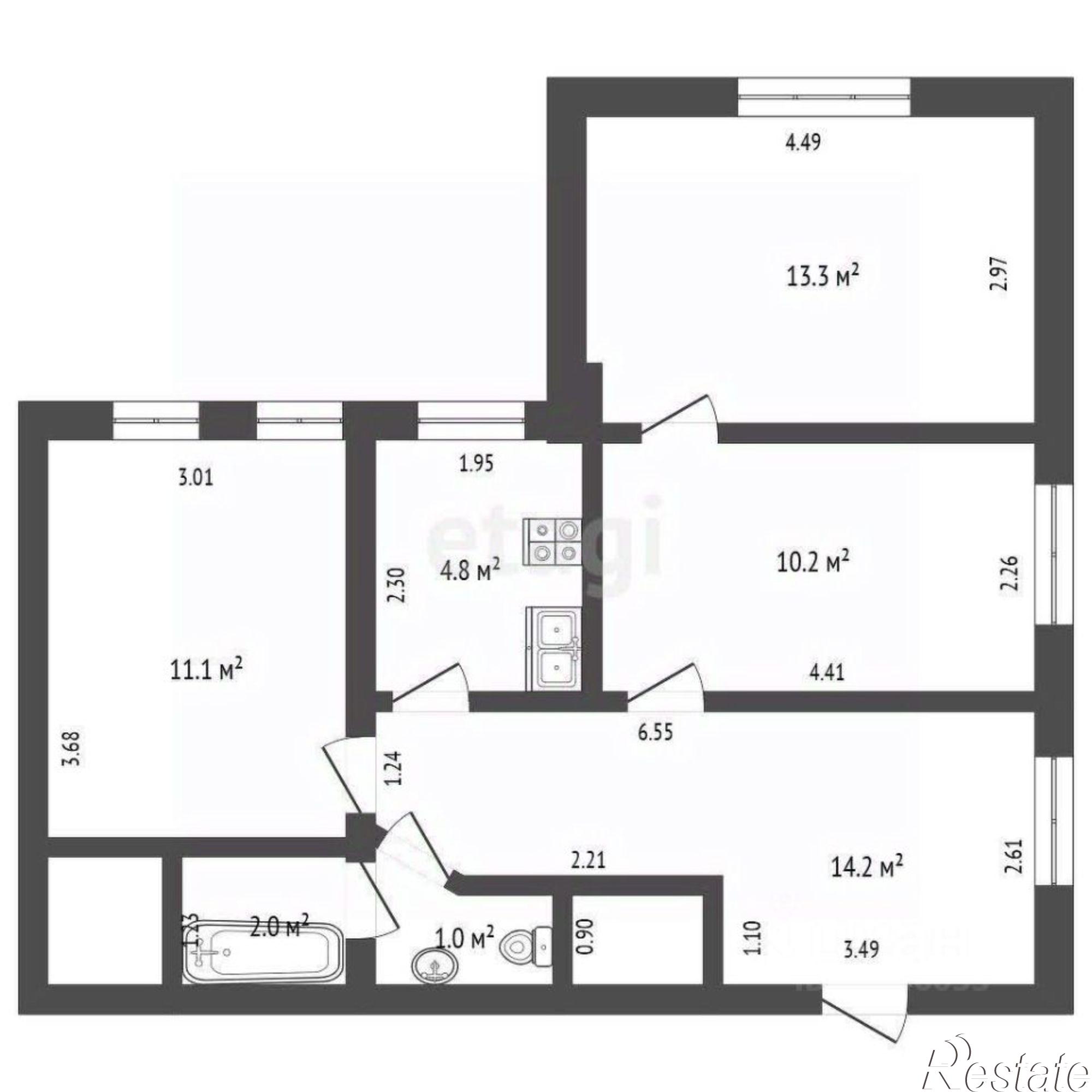 Купить квартиру за 12 900 000 рублей на ул им.Тучина, 55