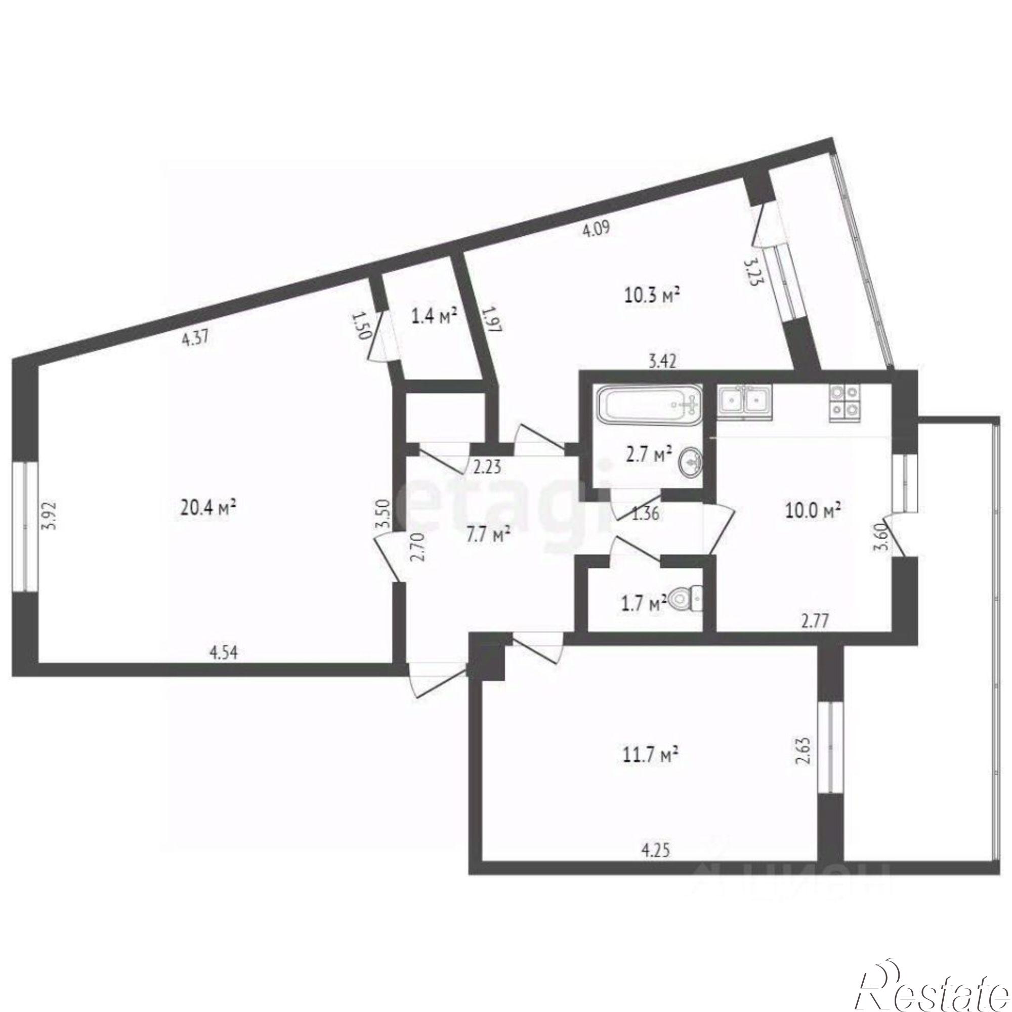 Купить квартиру за 9 900 000 рублей на улица 9-го Мая, 47Б