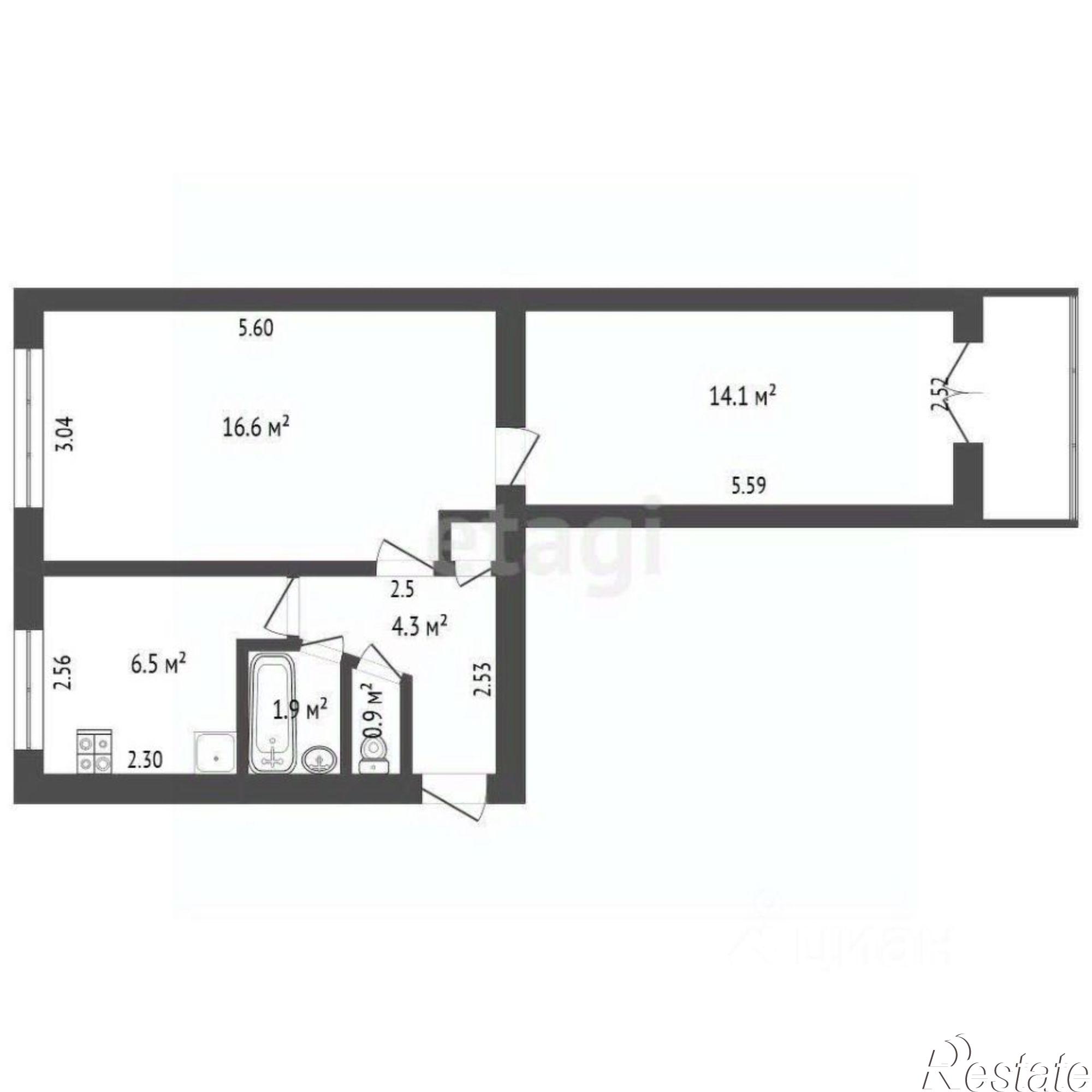 Купить квартиру за 6 200 000 рублей на улица 60-летия Октября, 22А