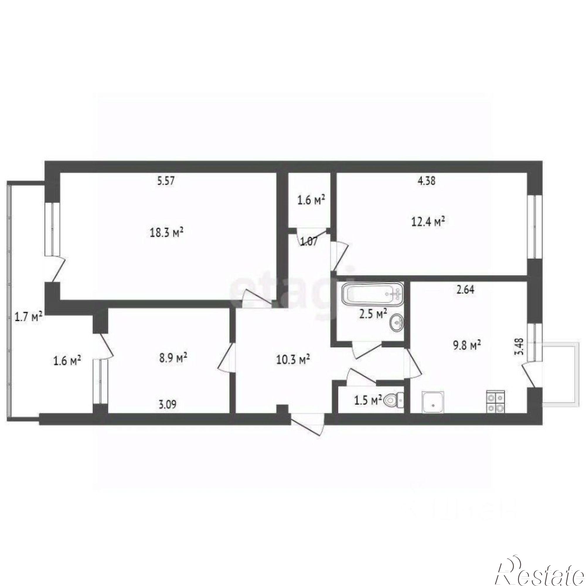 Купить квартиру за 14 200 000 рублей на Луговая улица, 26