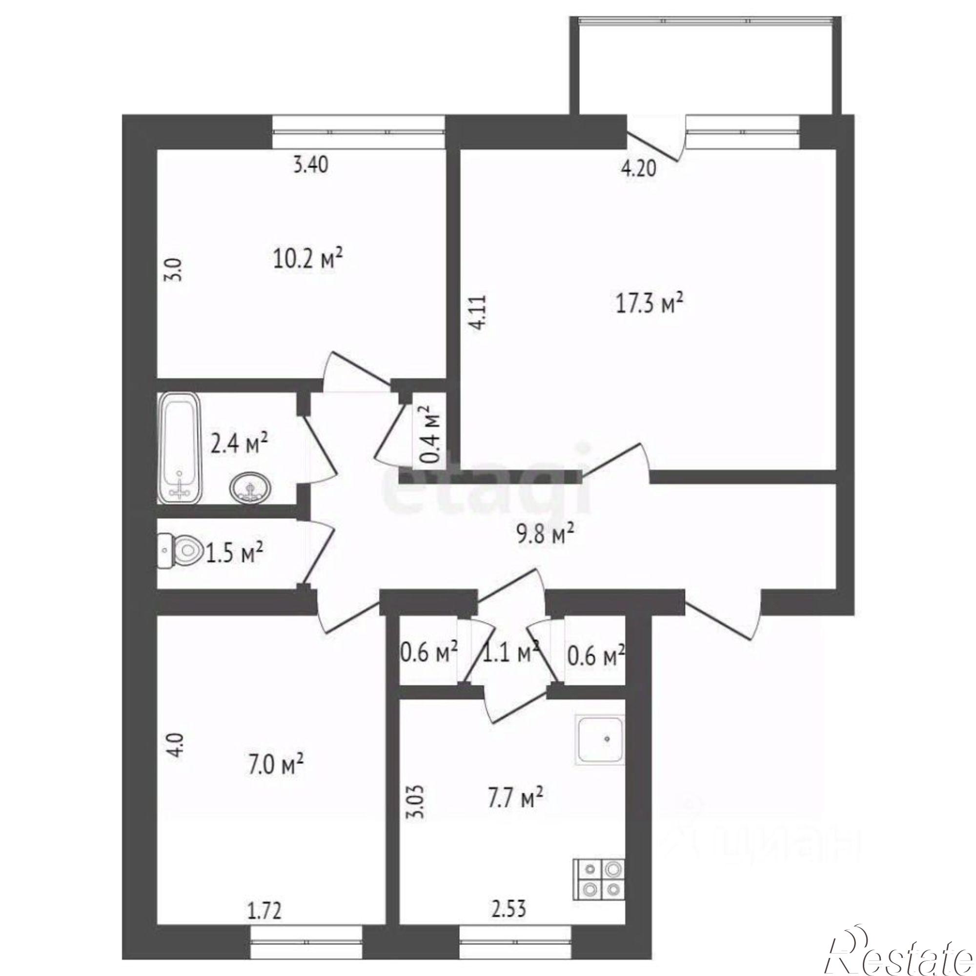 Купить квартиру за 13 000 000 рублей на Перекопская улица, 15А