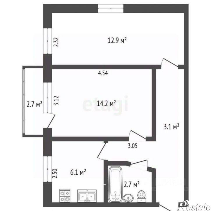 2-комн квартира улица Некрасова, 92,  д. 92