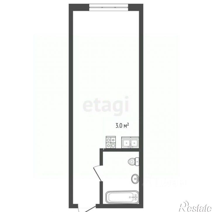 1-комн квартира улица Фрунзе, 23Б,  д. 23Б