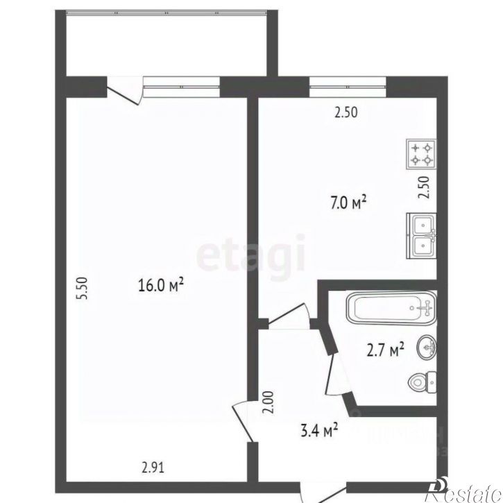 1-комн квартира улица 60-летия Октября, 22А,  д. 22А