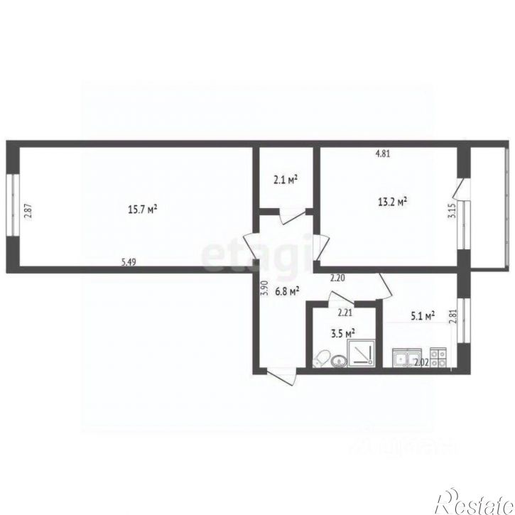 2-комн квартира улица Некрасова, 92,  д. 92