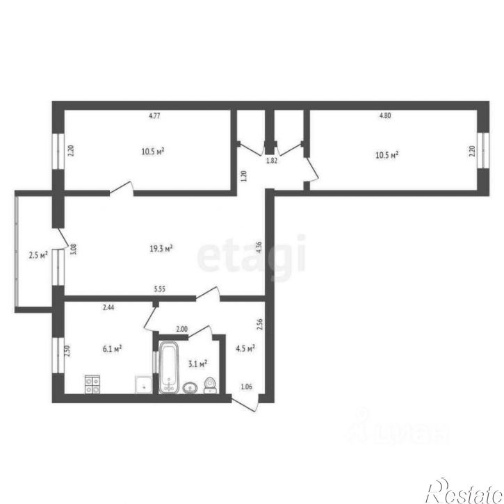 3-комн квартира улица Фрунзе, 23Б,  д. 23Б