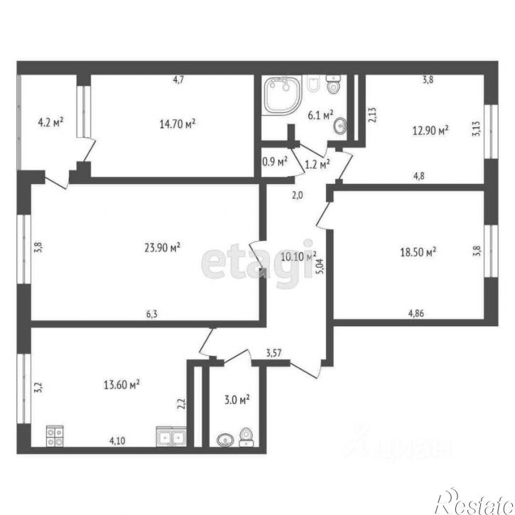 4-комн квартира улица Демышева, 99,  д. 99
