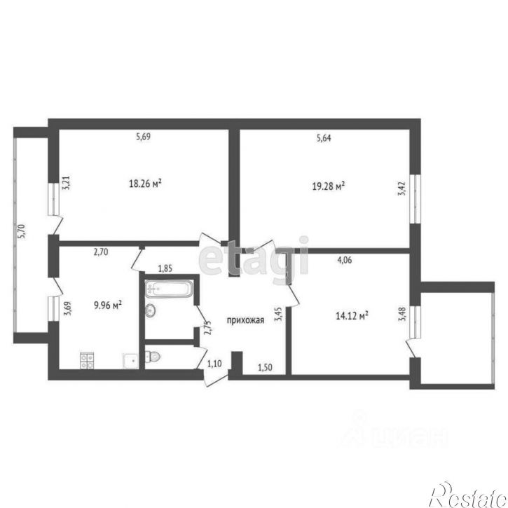 3-комн квартира ул им.9-го Мая, 76а,  д. 76а