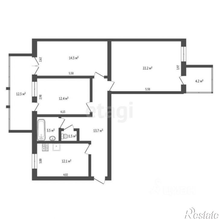 3-комн квартира ул Демышева, 99,  д. 99