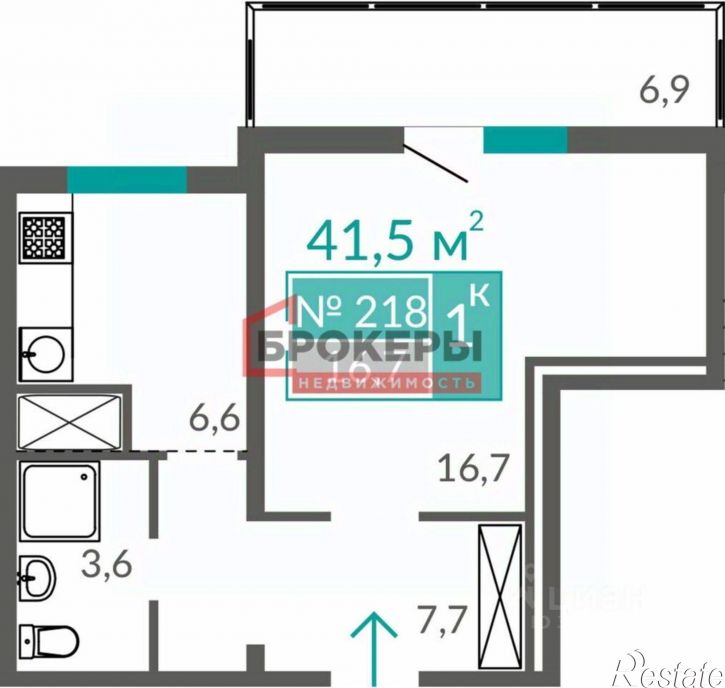 1-комн квартира Симферопольская улица, 2Ц,  д. 2Ц