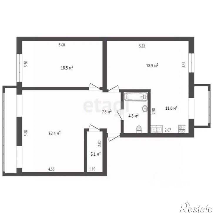 3-комн квартира Линейная улица, 12,  д. 12