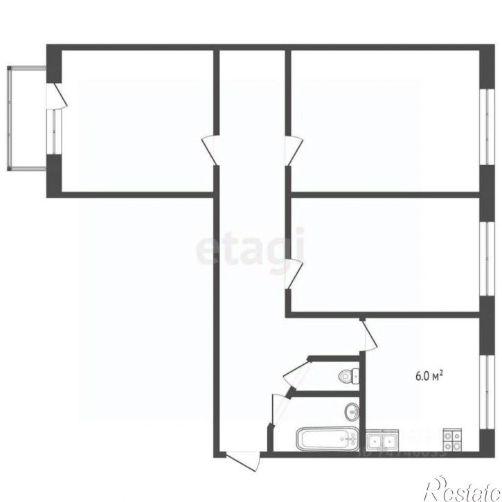 3-комн квартира улица Некрасова, 70,  д. 70