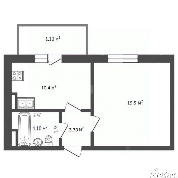 1-комн квартира пр-кт Победы, 38,  д. 38