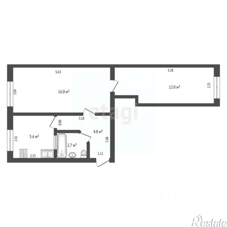 2-комн квартира ул Островского, 46/23,  д. 46/23