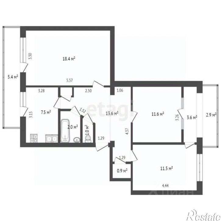 3-комн квартира ул Школьная, 13,  д. 13