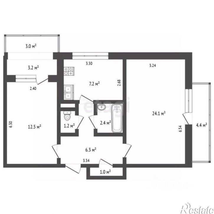 3-комн квартира улица 60 лет ВЛКСМ, 26,  д. 26