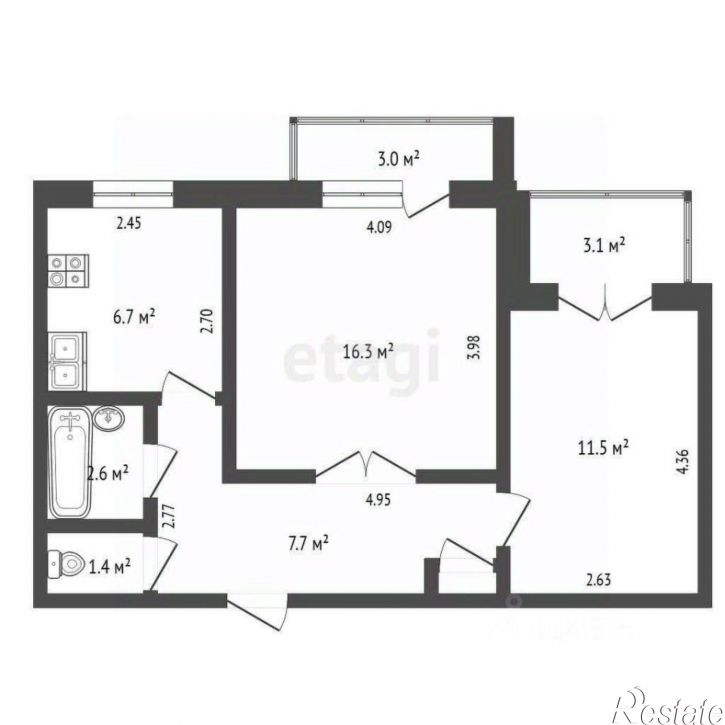 2-комн квартира пр-кт Победы, 38,  д. 38