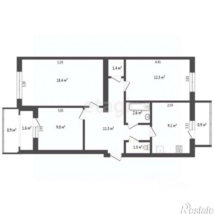 3-комн квартира ул им.9-го Мая, 76а,  д. 76а