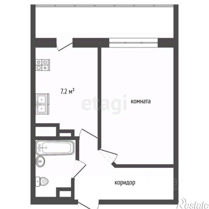 1-комн квартира улица 60-летия Октября, 22А,  д. 22А