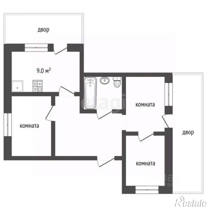 3-комн квартира ул Дальняя, 19,  д. 19