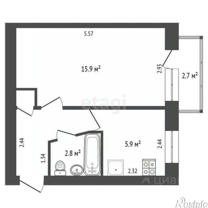 1-комн квартира ул Некрасова, 70,  д. 70