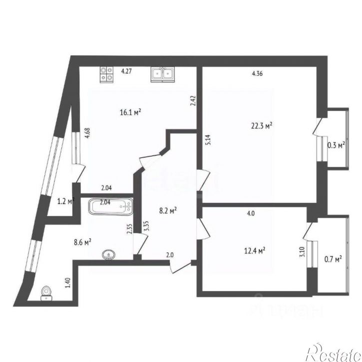 2-комн квартира улица Дмитрия Ульянова, 19Б,  д. 19Б