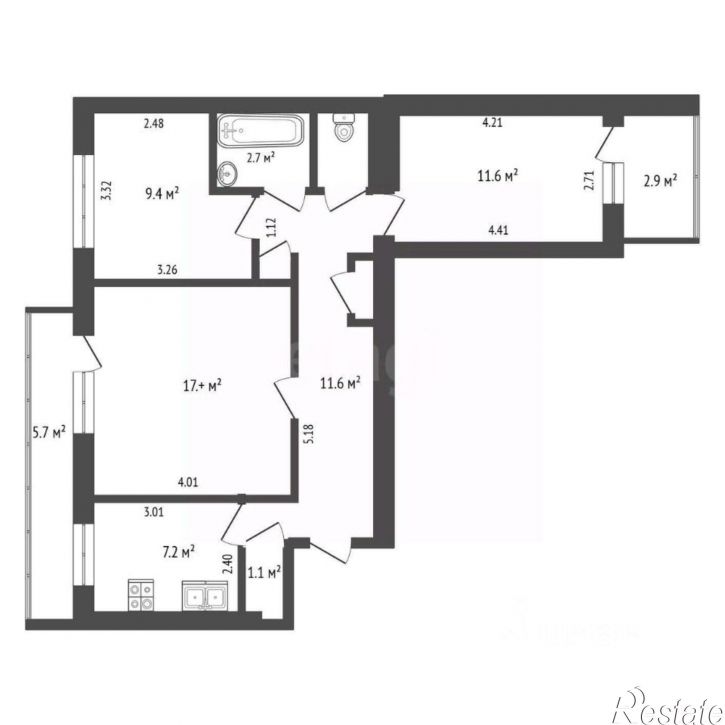 3-комн квартира улица 60 лет ВЛКСМ, 26,  д. 26