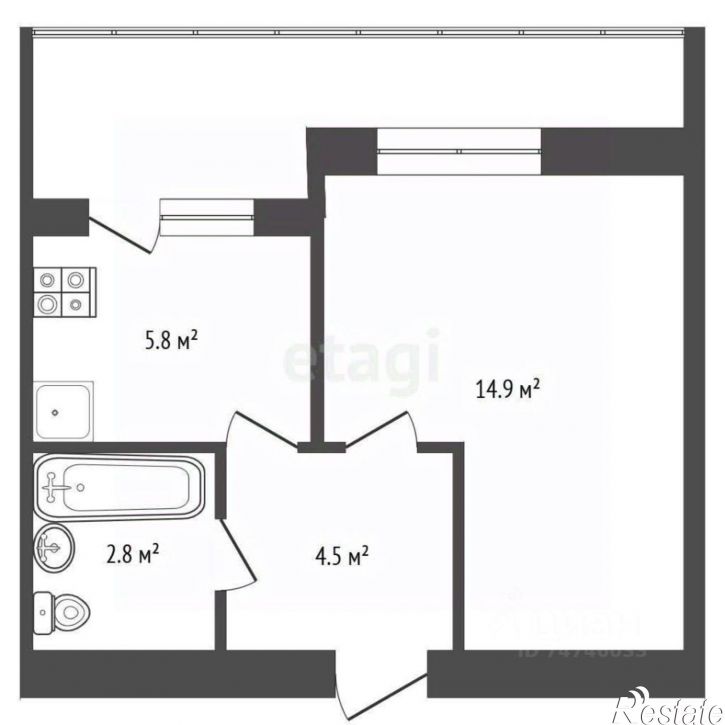 1-комн квартира ул Перекопская, 15,  д. 15