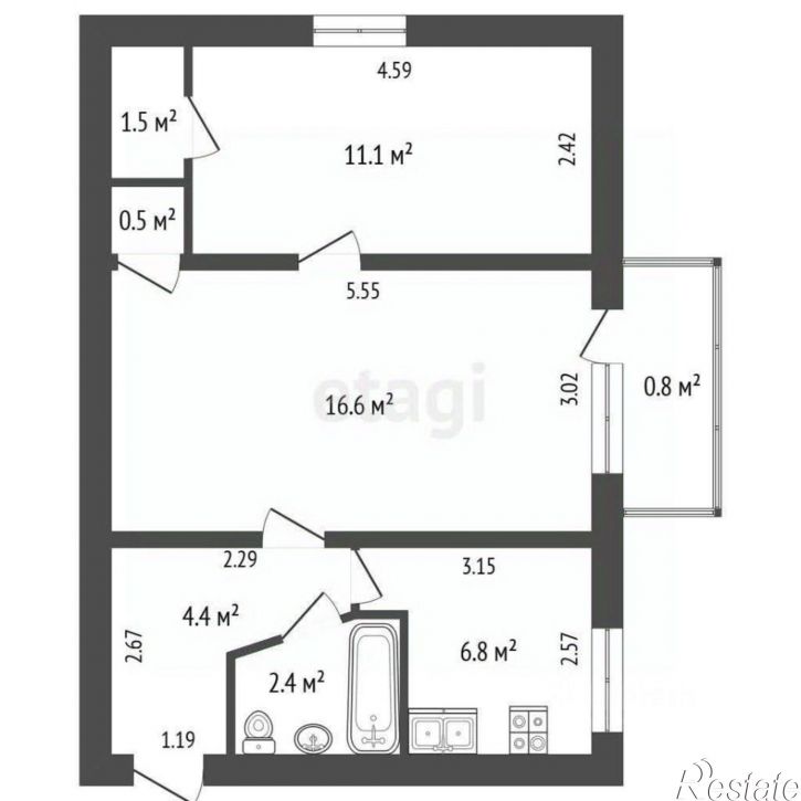 2-комн квартира улица Фрунзе, 23Б,  д. 23Б