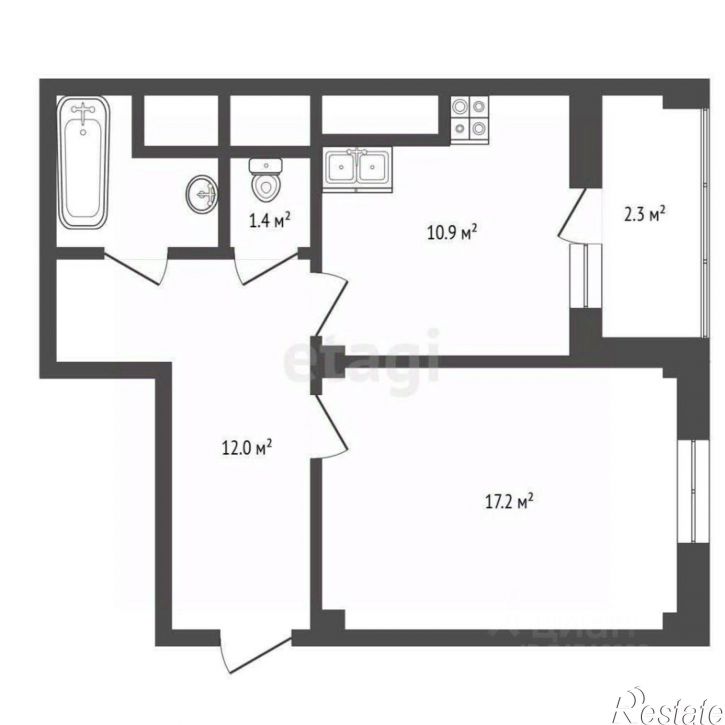 2-комн квартира улица 9-го Мая, 47Б,  д. 47Б