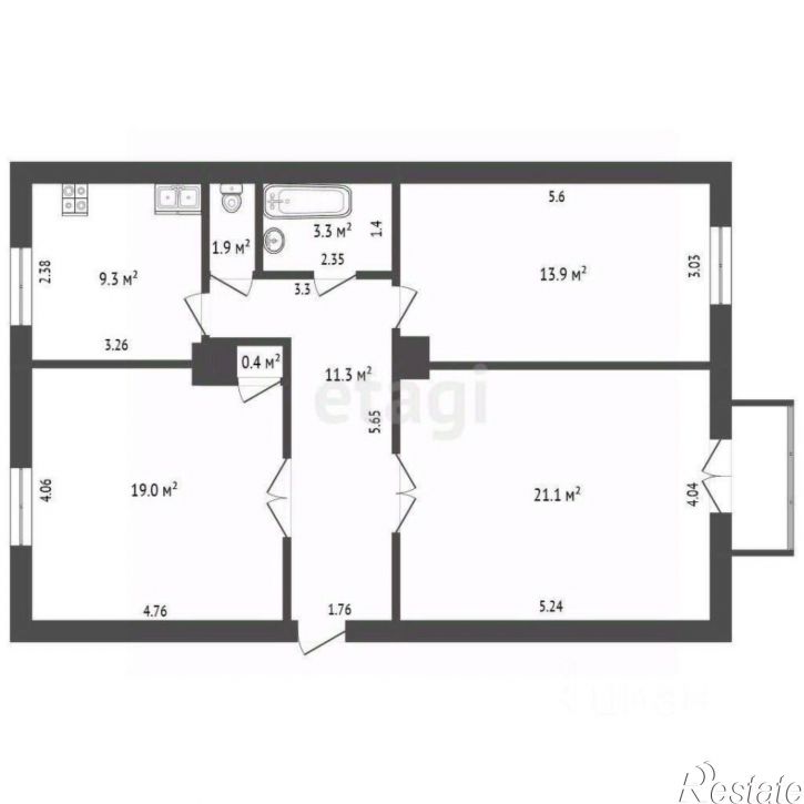 3-комн квартира ул Фрунзе, 20,  д. 20