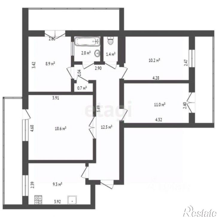 4-комн квартира улица 60-летия Октября, 22А,  д. 22А