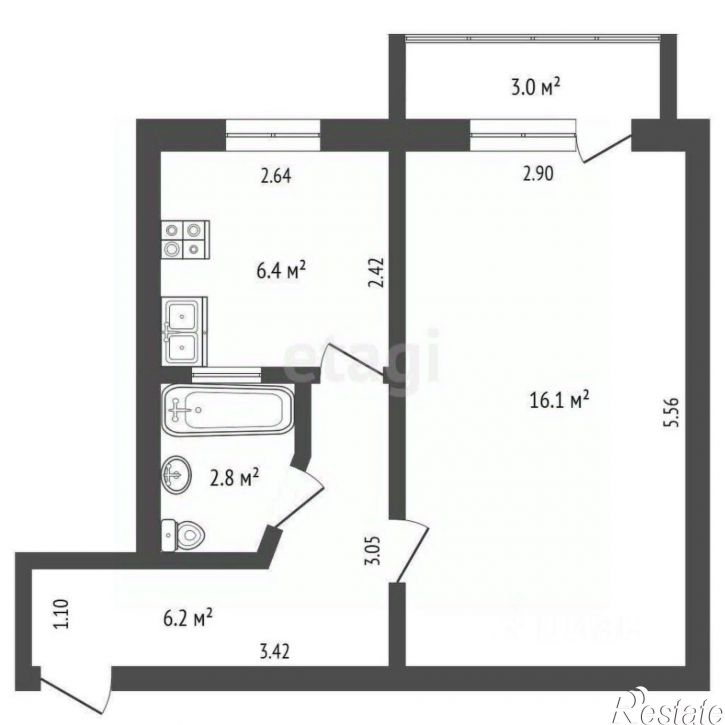 1-комн квартира ул Советская, 11/83,  д. 11/83