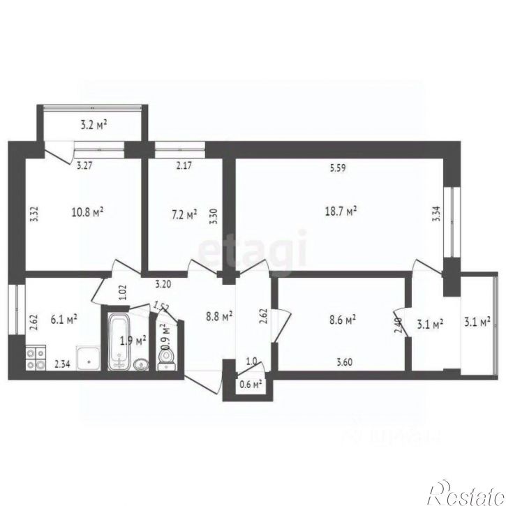 4-комн квартира Перекопская улица, 15А,  д. 15А