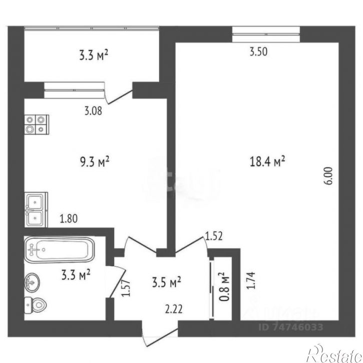 1-комн квартира ул Аллея Дружбы, 70,  д. 70