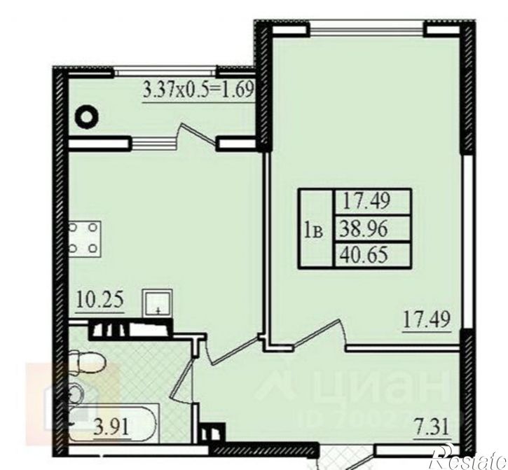 1-комн квартира улица Чапаева, 28Г,  д. 28Г