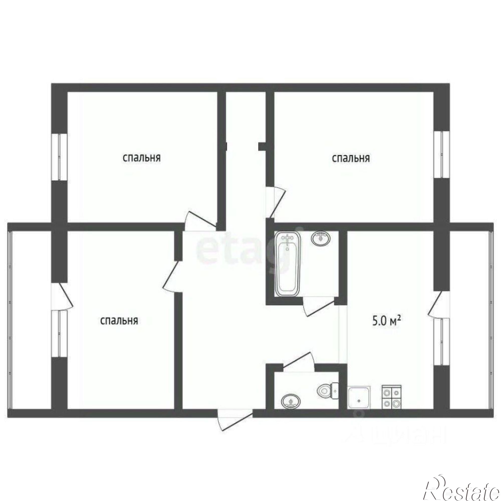 Купить квартиру за 9 000 000 рублей на ул им.Крупской, 5