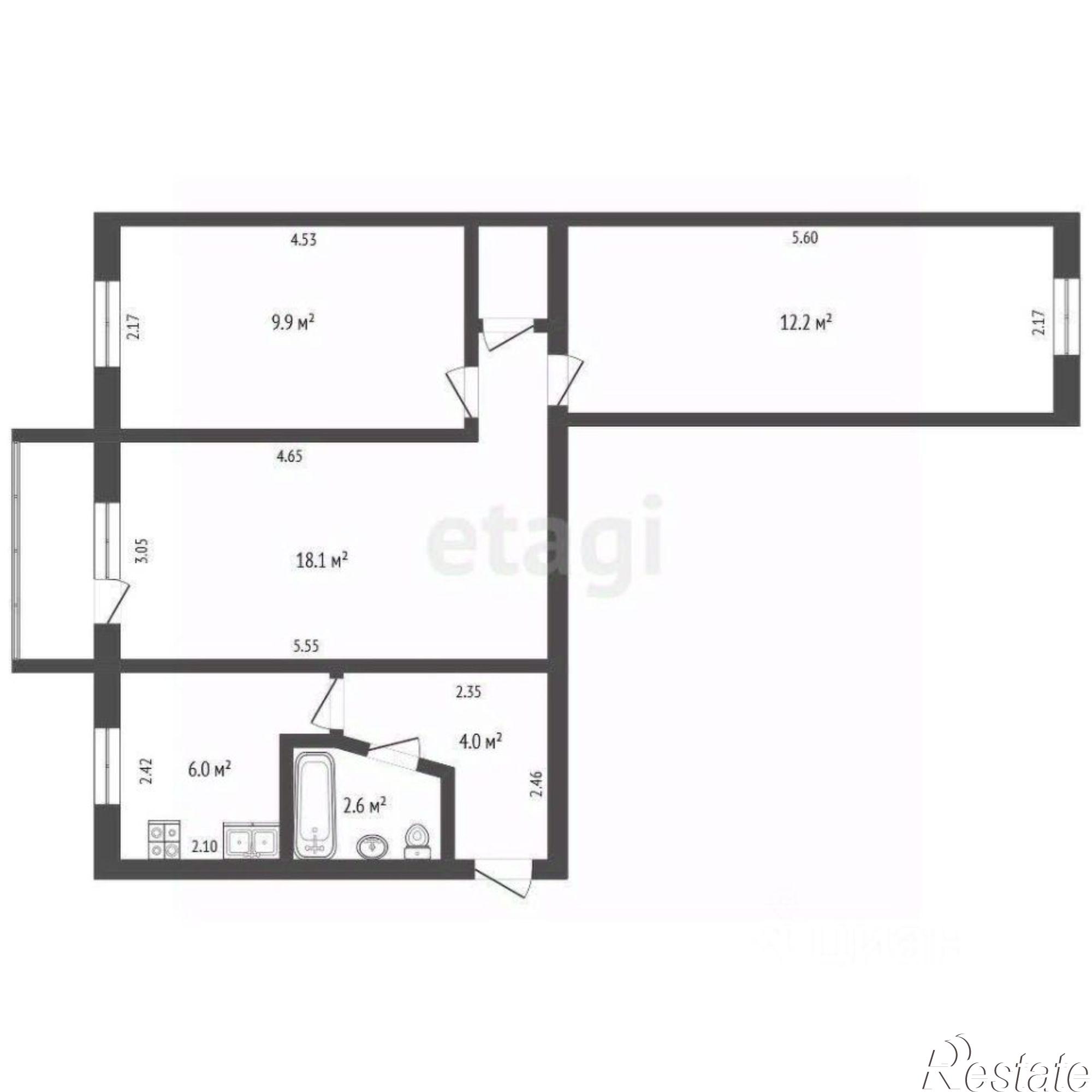 Купить квартиру за 6 700 000 рублей на улица Некрасова, 70