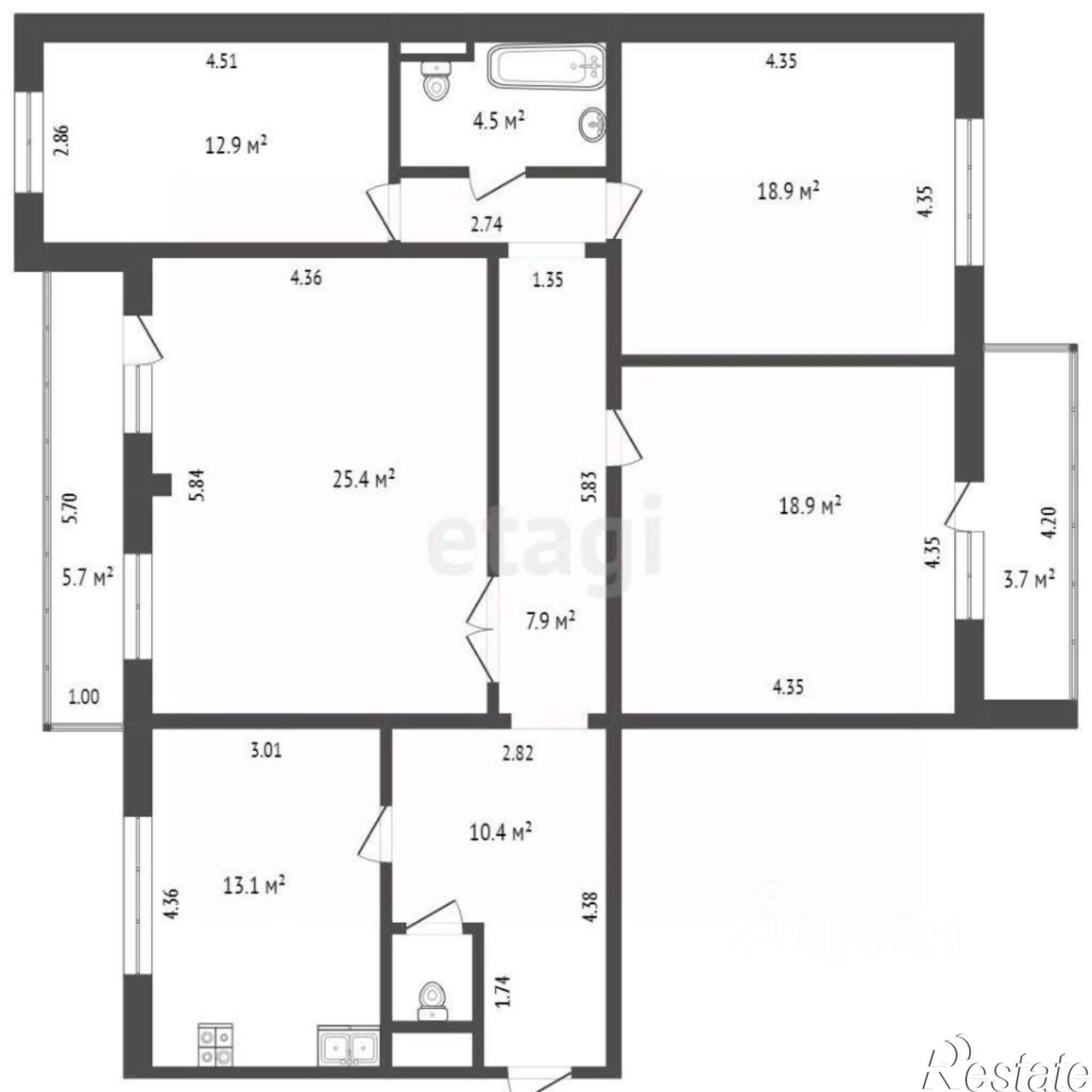 Купить квартиру за 18 500 000 рублей на улица 9-го Мая, 47Б